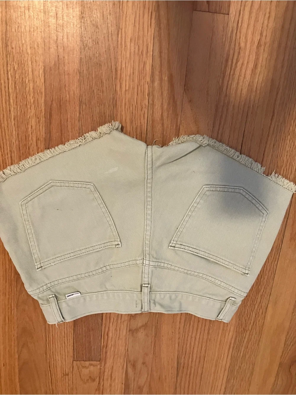 Billa Bong Frayed Hem Canvas Shorts in Light Sage